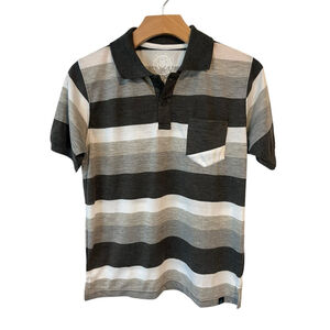 Street Rules Polo Shirt Boys Size 14/16 Gray Striped